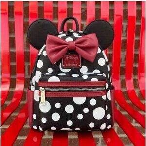 NWT RARE Disney Loungefly Minnie Mouse Polka Dot Mini Bag Backpack